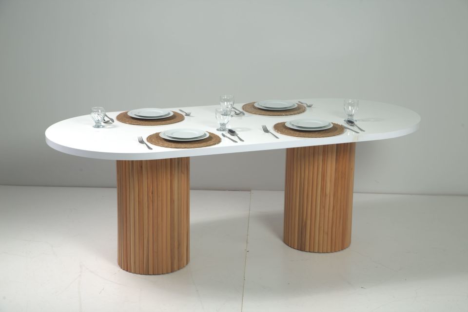 HİGH GLOSS TARZ SALON MASA BALİ SANDALYELİ