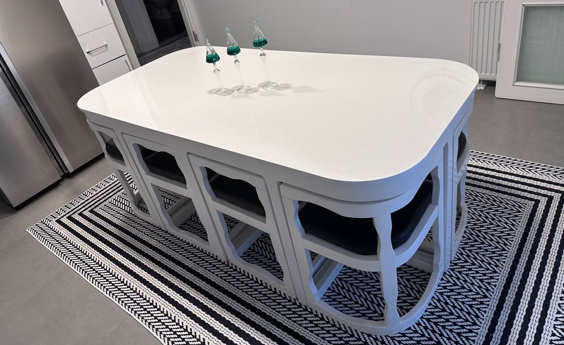 8'Lİ HİGH GLOSS ADA SETİ 93X193