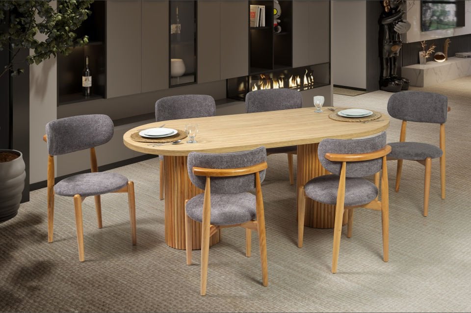 TARZ SALON MASA BALİ SANDALYELİ