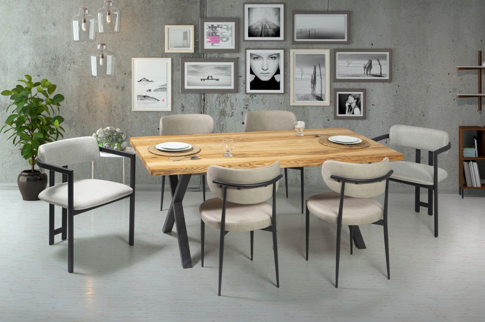 KESTANE KÜTÜK MASA STİL-KUBA SANDALYE