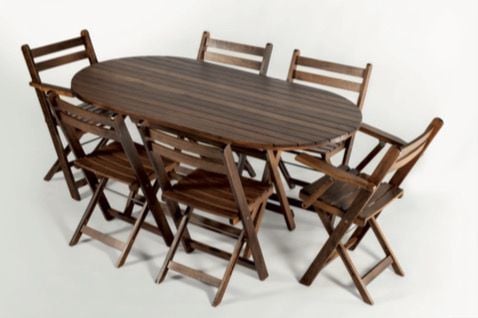 VERO 6 KİŞİLİK ELİPS MASA TAKIMI