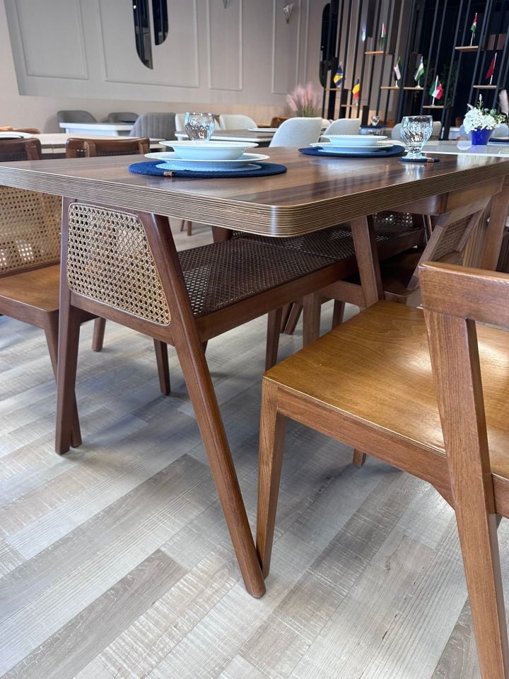 4 KİŞİLİK DEREN MASA TAKIMI 80X120 Y:77