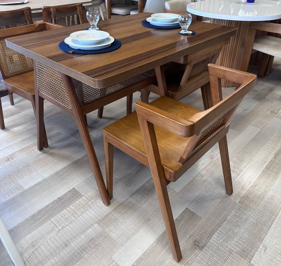 4 KİŞİLİK DEREN MASA TAKIMI 80X120 Y:77