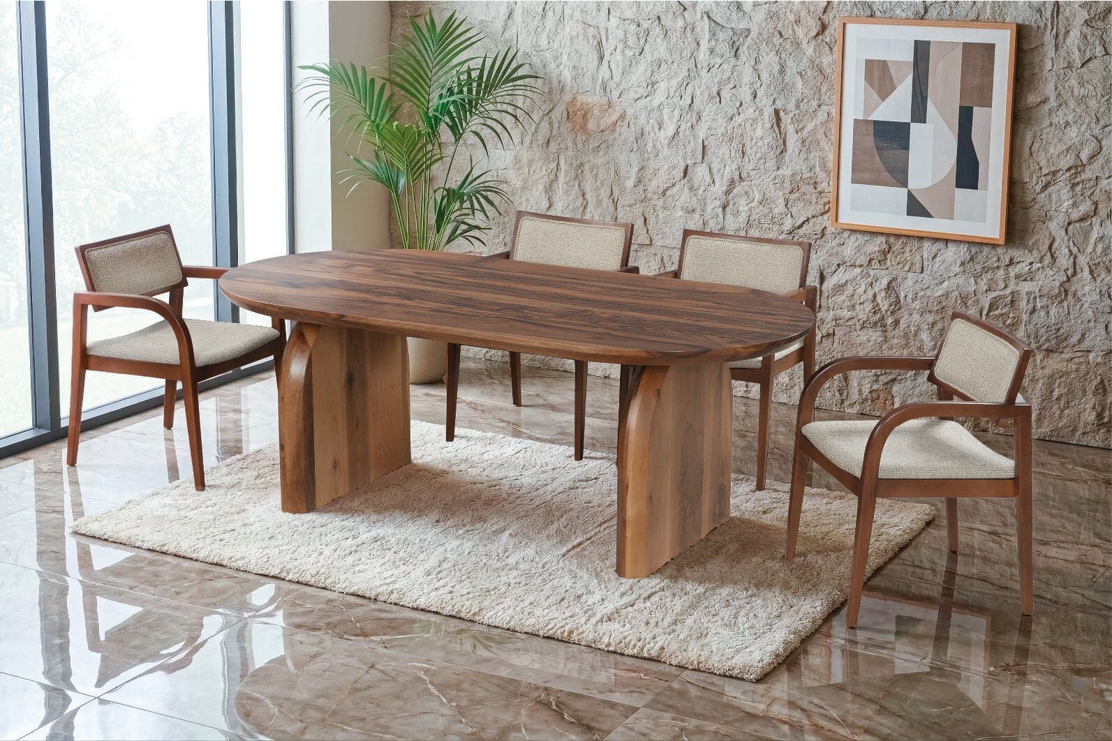 LATA CEVİZ MASA / SAYS SANDALYE