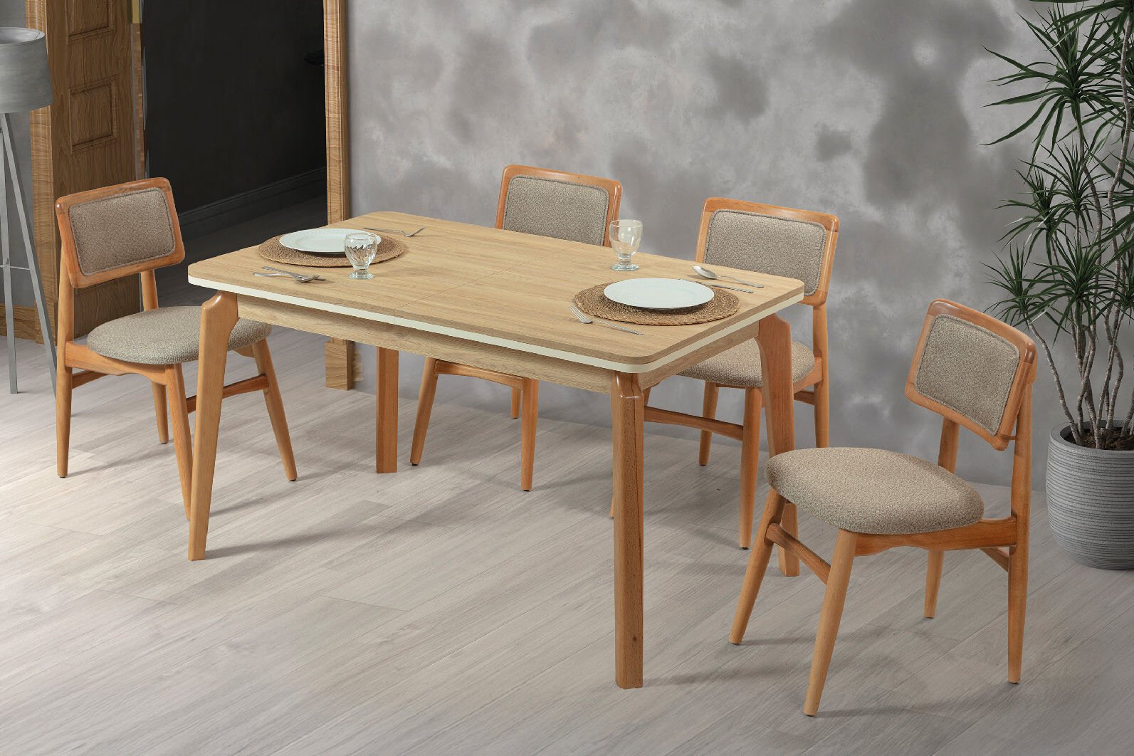 SEBEN MASA SERRA 4 SANDALYELİ TAKIM