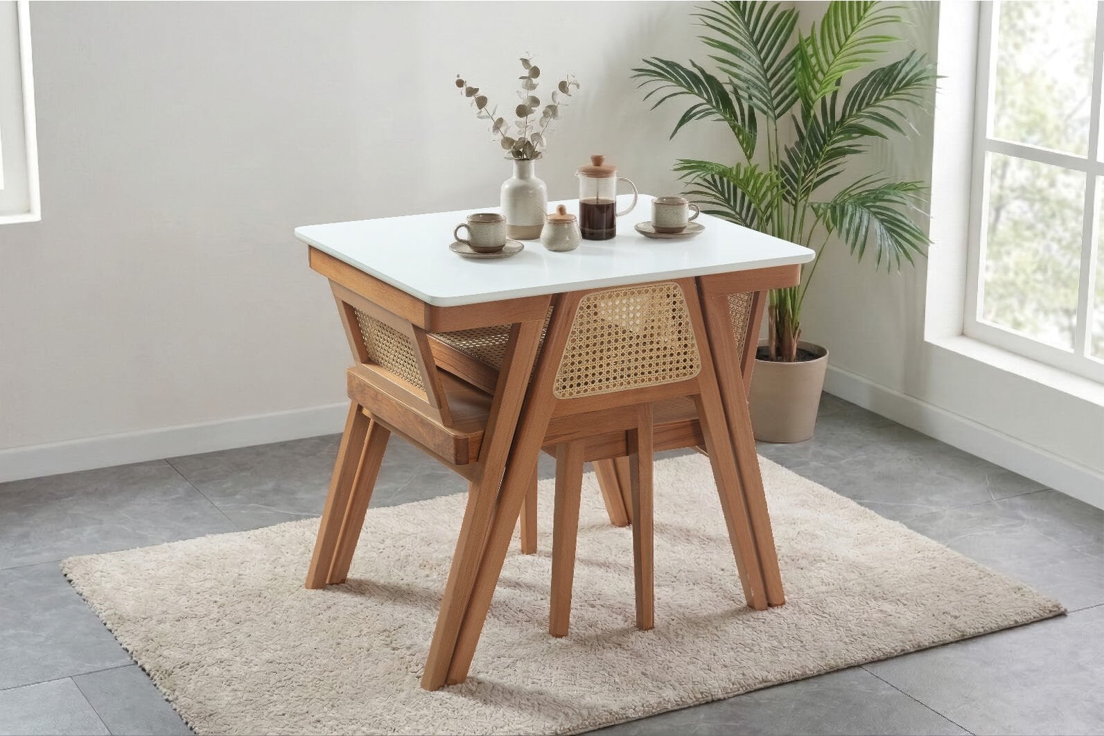 DEREN MASA TAKIMI HIGH GLOOS TABLO 2 Lİ