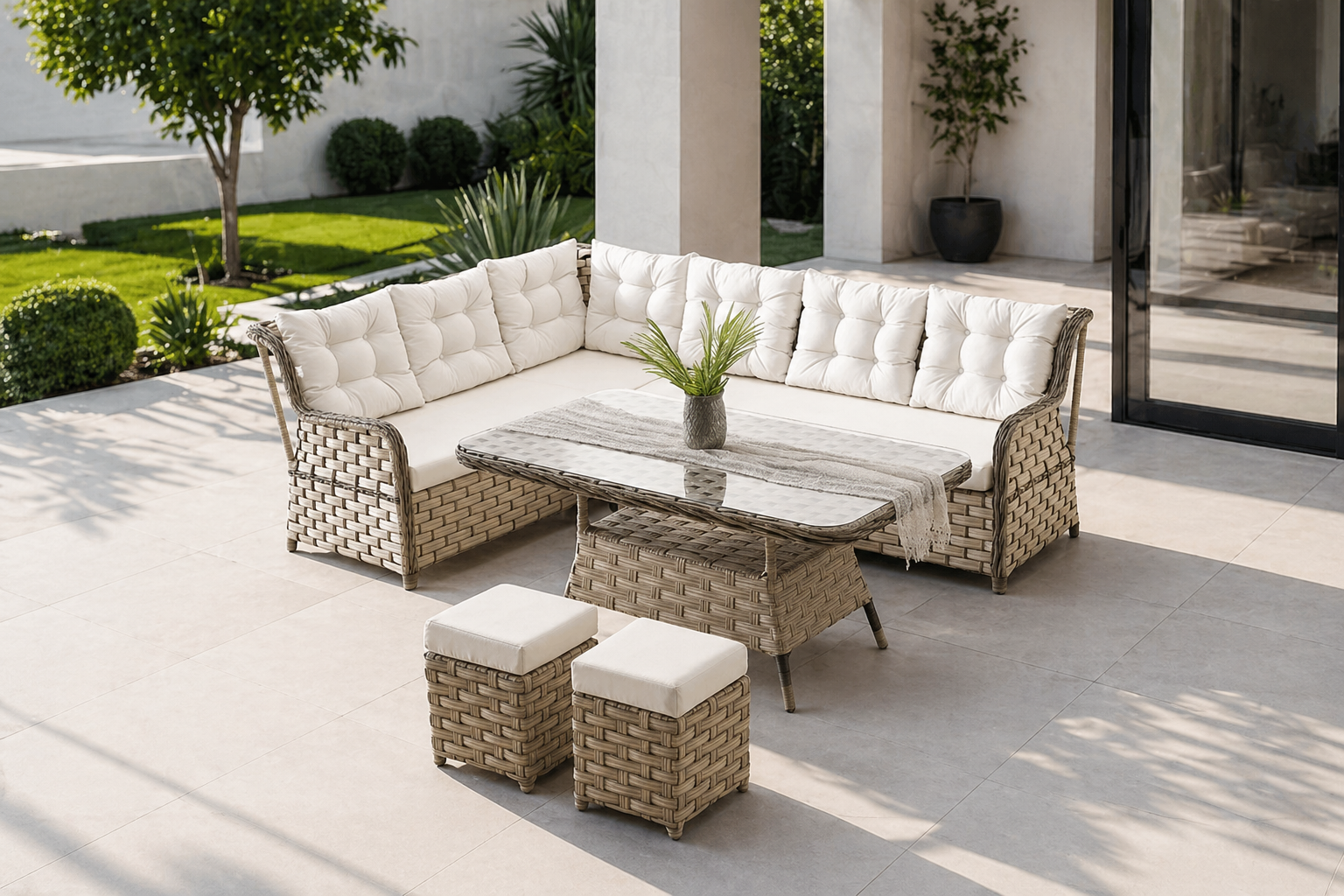 GLORİA ALEMİNYUM RATTAN  KÖŞE TAKIM