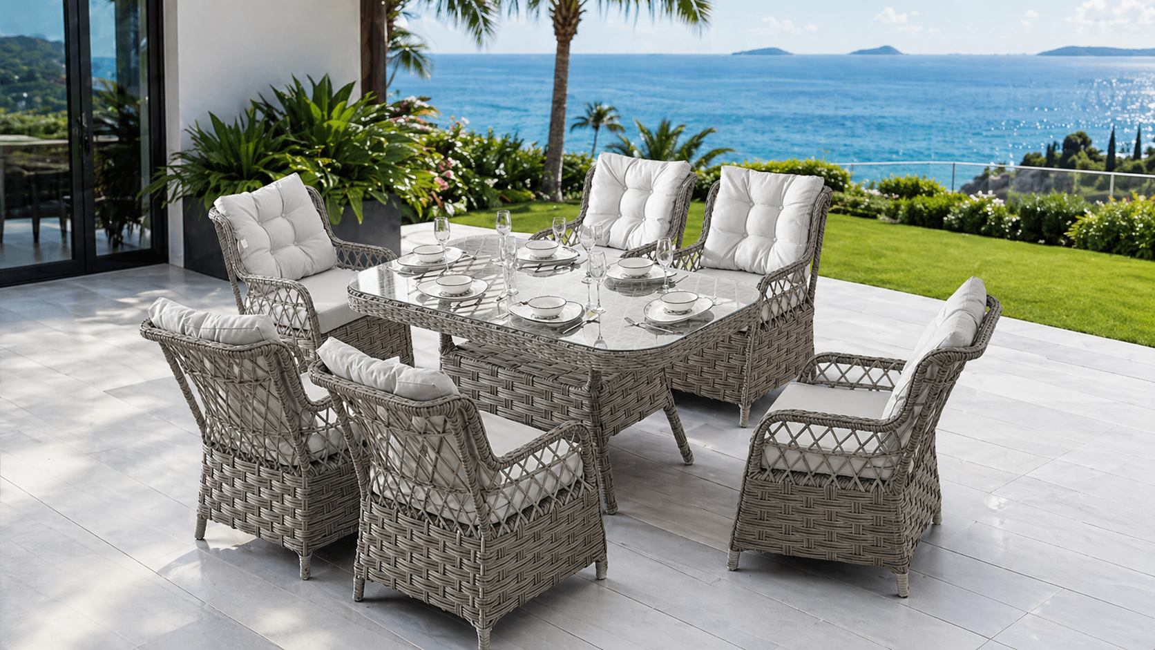 VİCTORYA ALİMÜNYUM RATTAN MASA TAKIMI