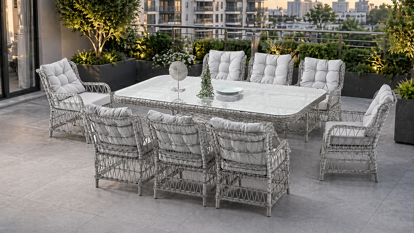 MADRİD ALİMÜNYUM RATTAN MASA TAKIMI