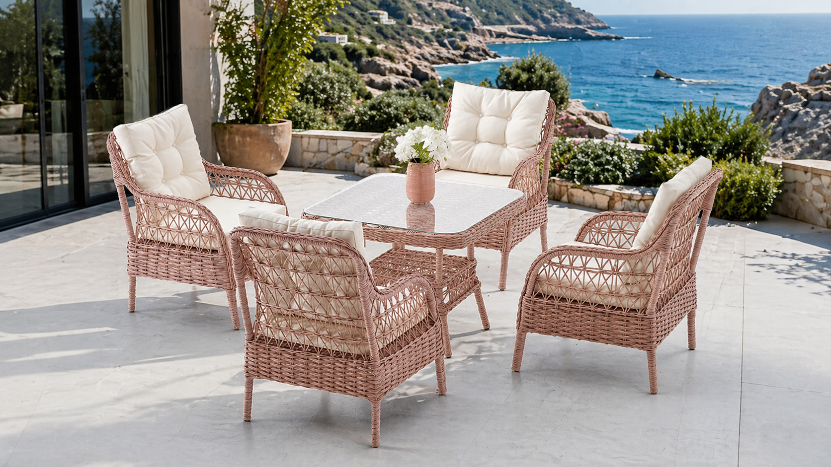 BAVİERA  ALİMÜNYUM RATTAN  ÇAY SETİ TAKIM