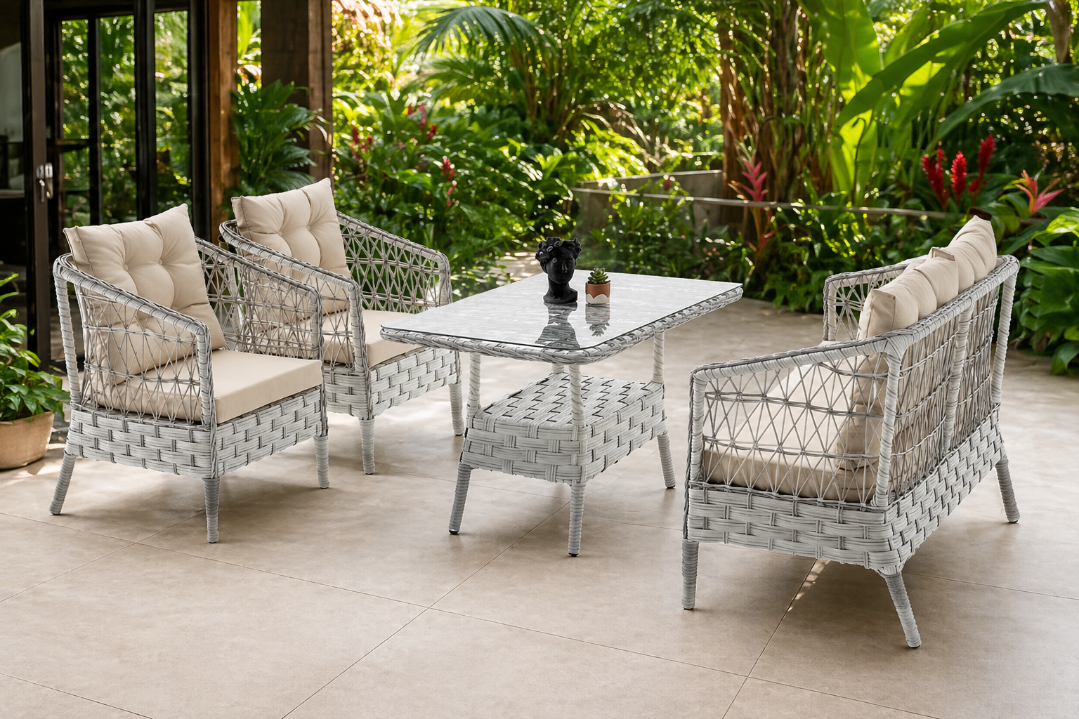 OPUS ALİMÜNYUM RATTAN 2 Lİ ÇAY SETİ