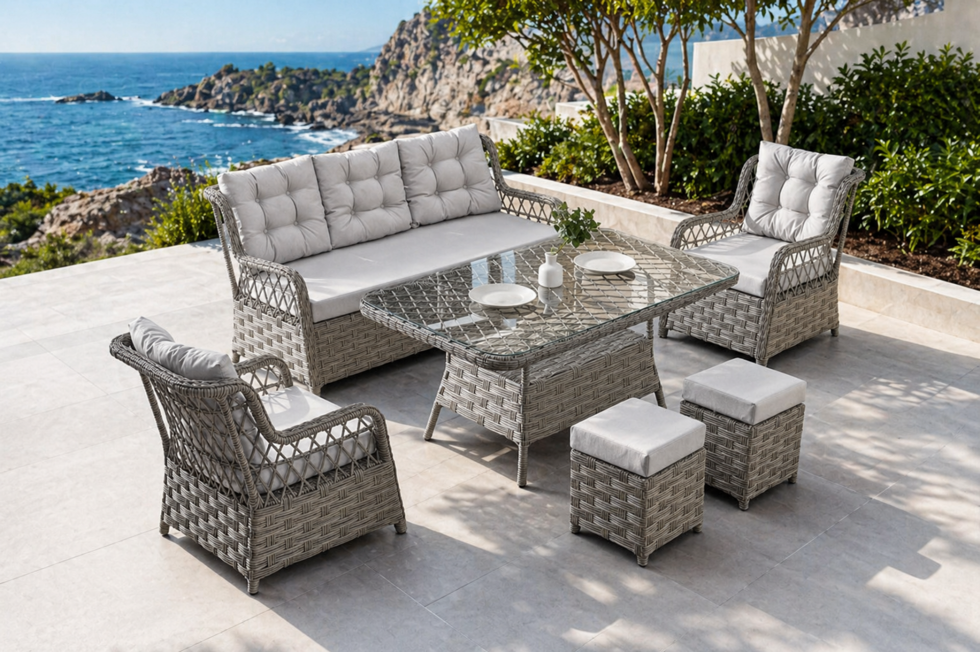 VİCTORYA ALİMÜNYUM RATTAN OTURMA GRUBU