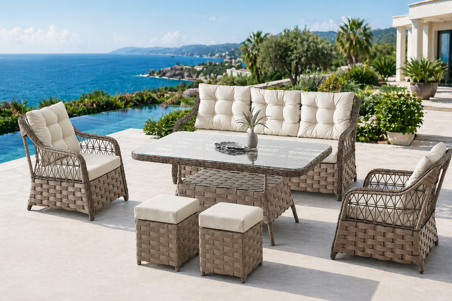 PARİS ALİMÜNYUM RATTAN OTURMA GRUBU