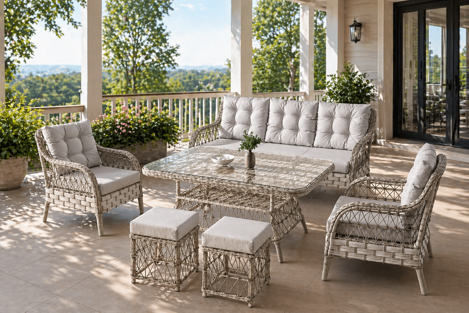 VENEDİK ALİMÜNYUM RATTAN OTURMA GRUBU