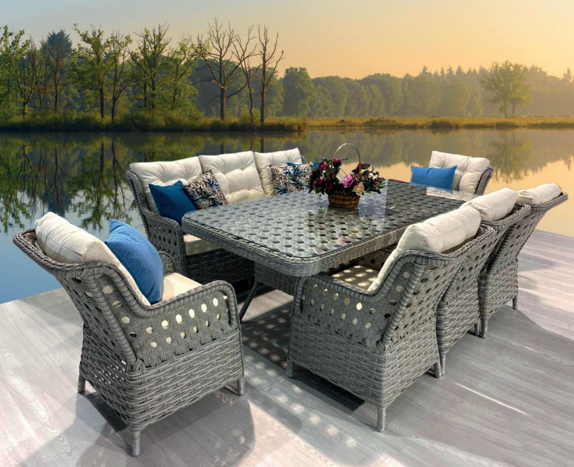 BARSELONA 8 KİŞİLİK DIŞ MEKAN MASA TAKIMI