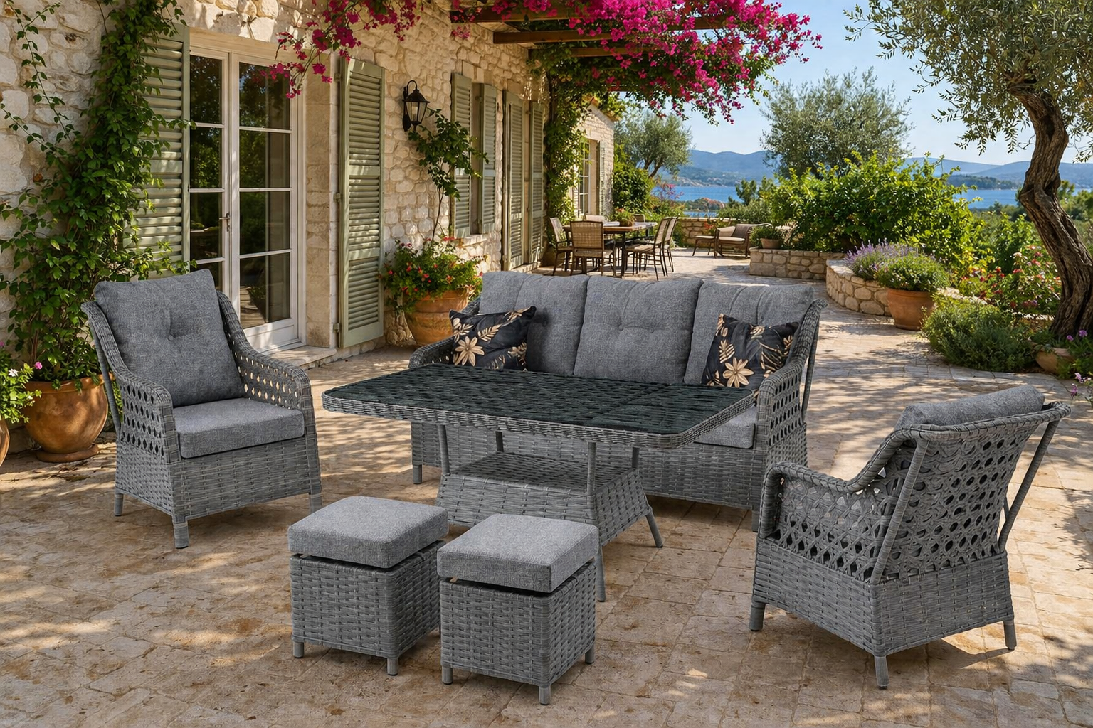 KAPADOKYA ALİMÜNYUM RATTAN OTURMA GRUBU