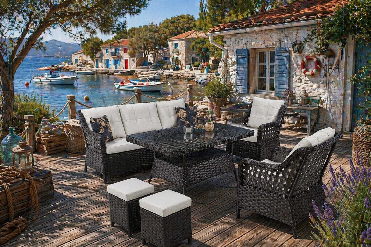 KAPADOKYA ALİMÜNYUM RATTAN OTURME GRUBU