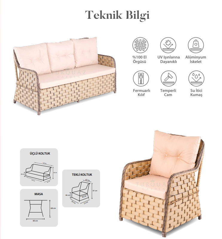 LADY 5 KİŞİLİK DIŞ MEKAN OTURMA GRUBU