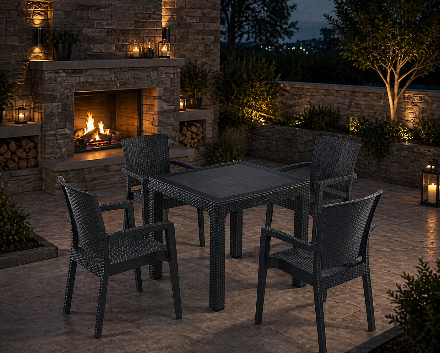 ZENİT01 SİYAH 4'LÜ BAHÇE TAKIMI