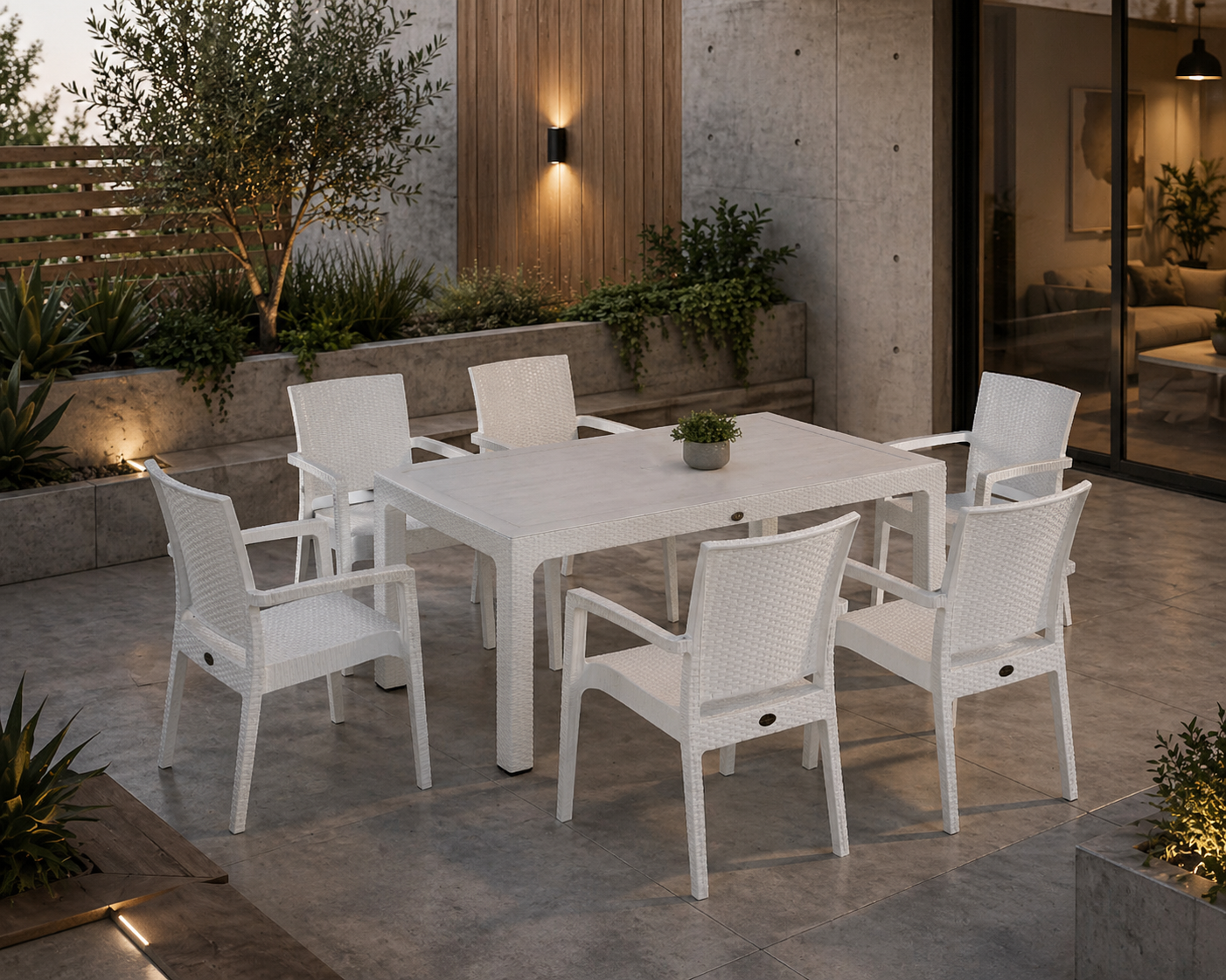 LİVERNO02 BEYAZ 6'LI BAHÇE TAKIMI