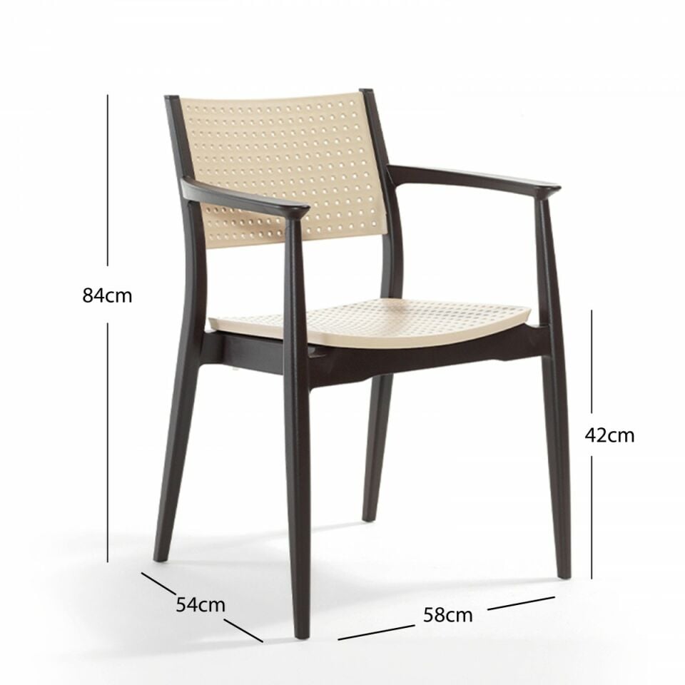 SEGİNUS04 KREM KAHVE 6'LI BAHÇE TAKIMI