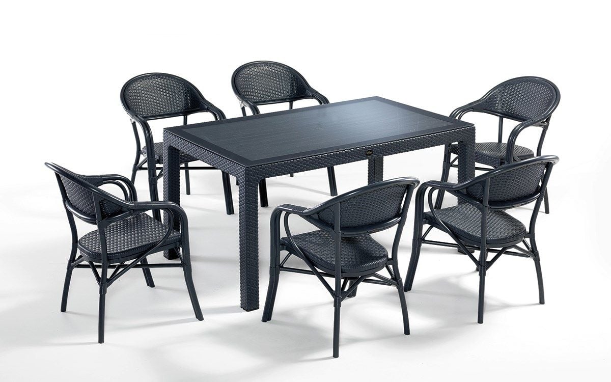 NİRVANA01 SİYAH 6'LI BAHÇE TAKIMI