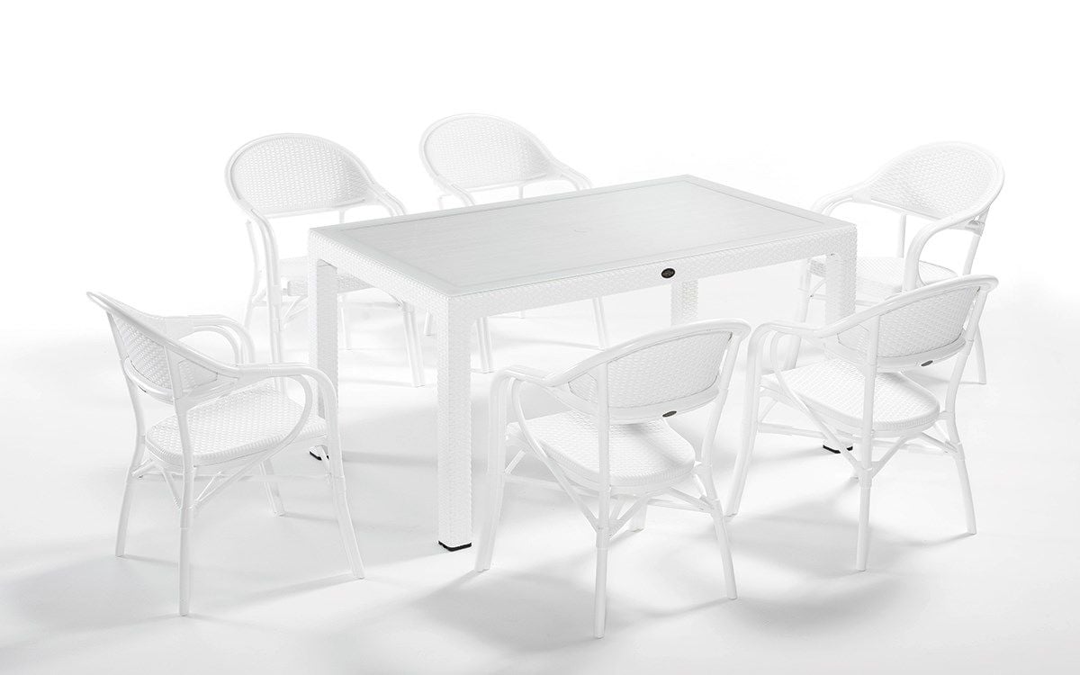 NİRVANA02 BEYAZ 6'LI BAHÇE TAKIMI