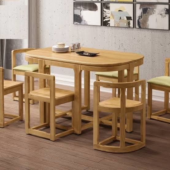 ADA MASA MASİF TABLALI 6 LI SET