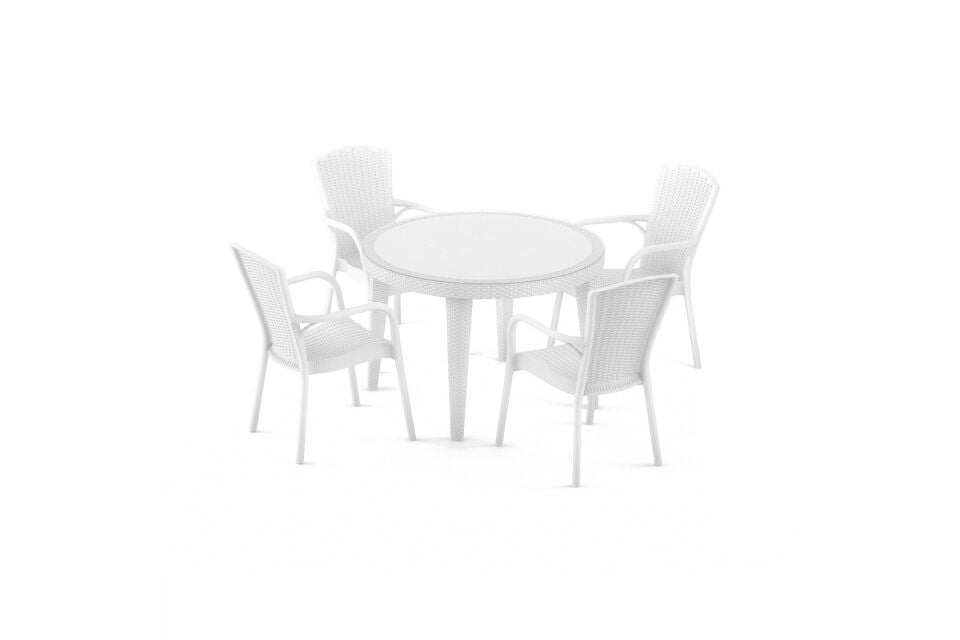 RATTAN GÖRÜNÜMLÜ YUVARLAK PLASTİK MASA TAKIMI