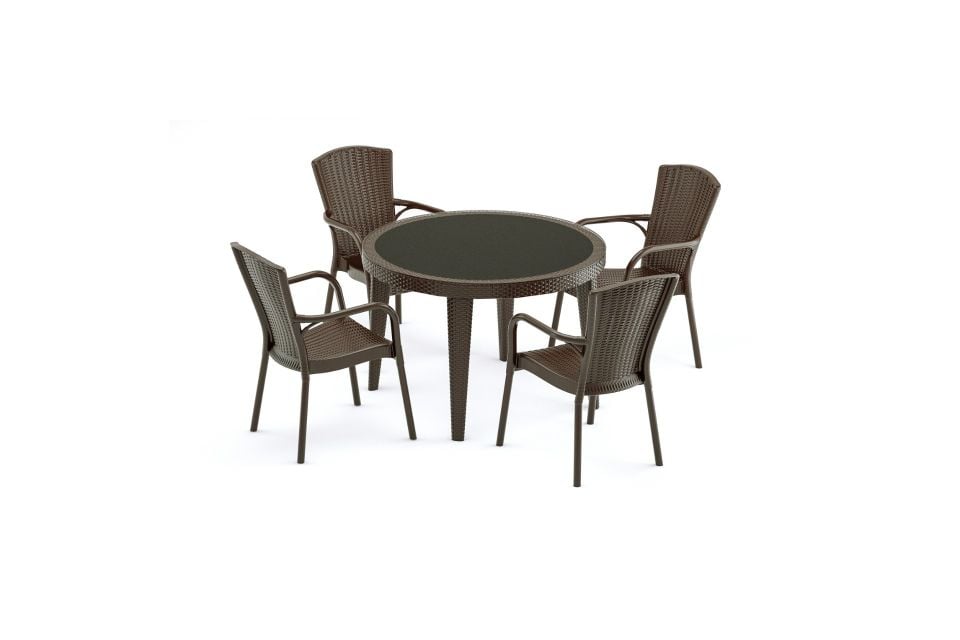 RATTAN GÖRÜNÜMLÜ PLASTİK MASA TAKIMI