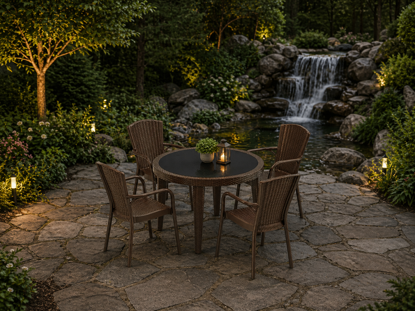 RATTAN GÖRÜNÜMLÜ PLASTİK MASA TAKIMI