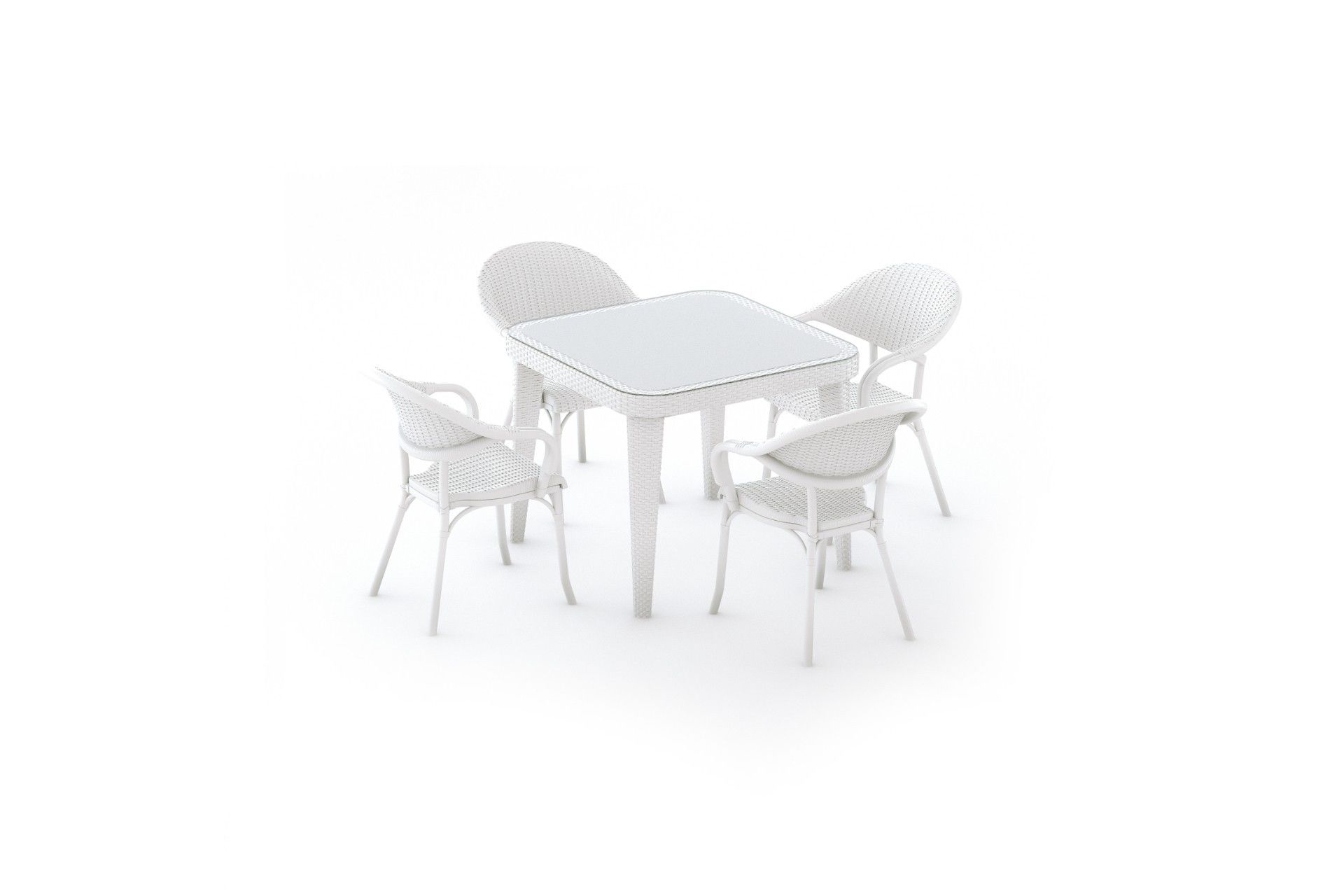 RATTAN GÖRÜNÜMLÜ KARE PLASTİK MASA TAKIMI