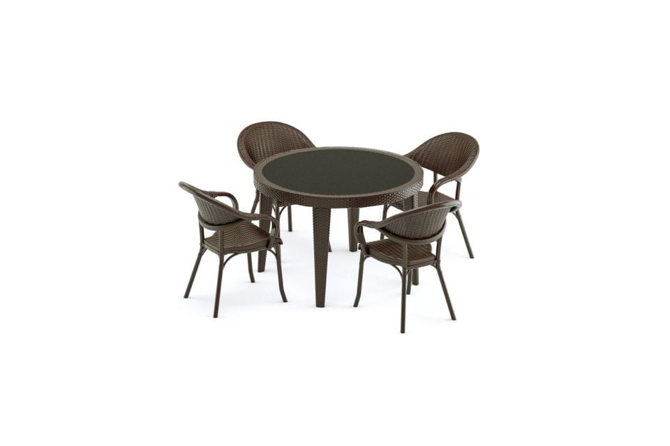 RATTAN GÖRÜNÜMLÜ PLASTİK MASA TAKIMI