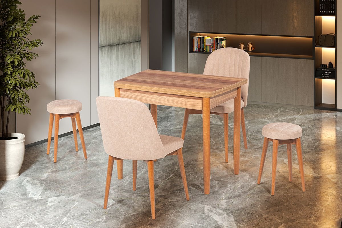 VANESSA MASA BELİZ SANDALYE&BELİZ TABURELİ