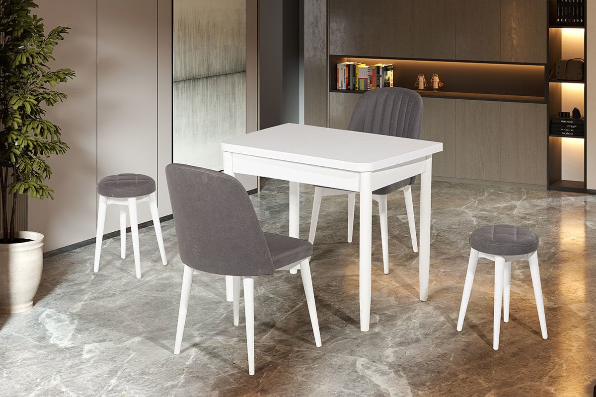 VANESSA MASA BELİZ SANDALYE VE BELİZ TABURELİ