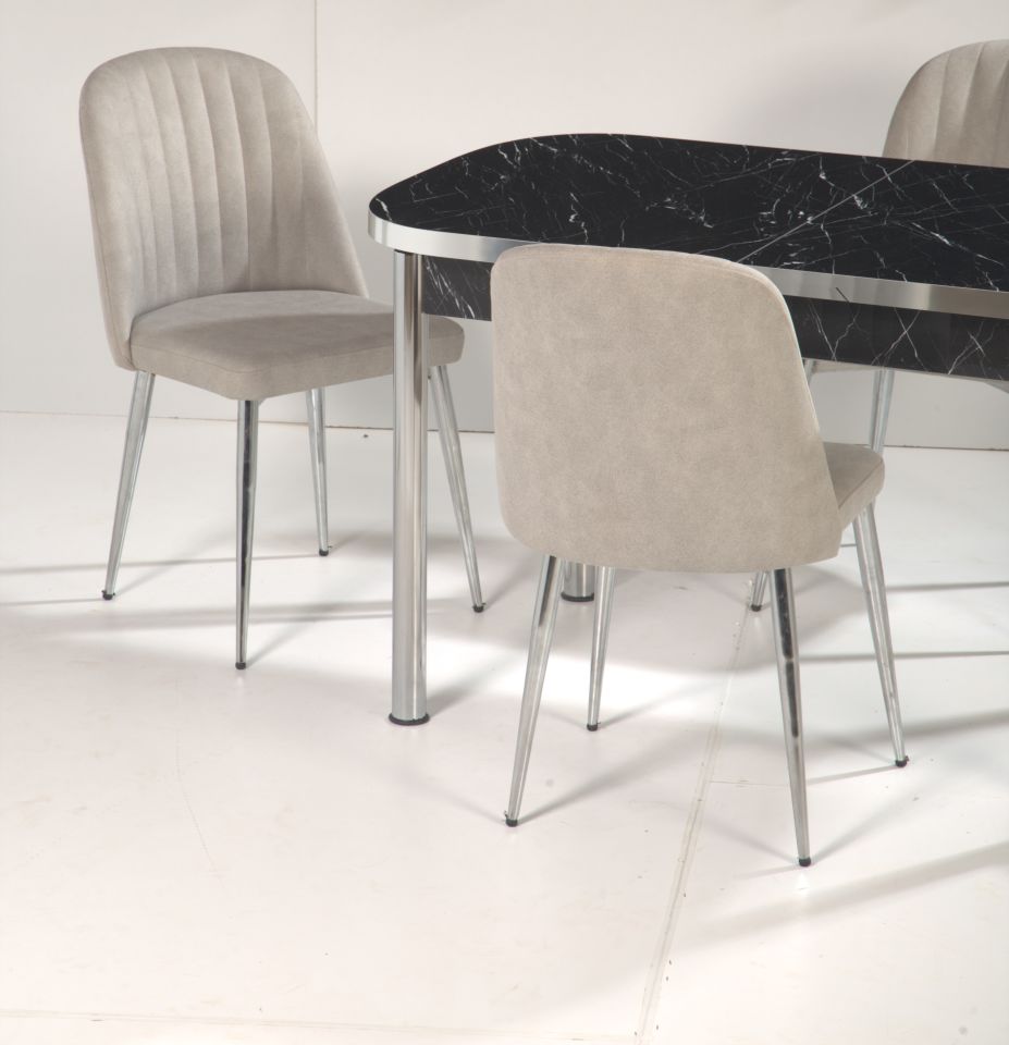 MEDUSA MASA BELİZ SANDALYE NİKEL AYAK