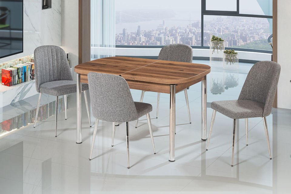 MEDUSA MASA BELİZ SANDALYE NİKEL AYAK