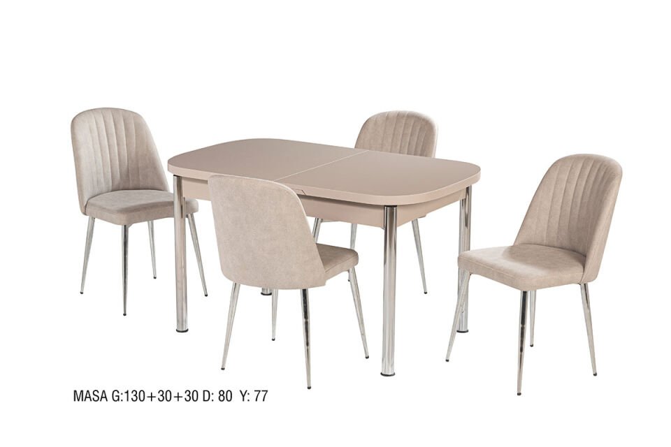 MEDUSA MASA BELİZ SANDALYE NİKEL AYAK