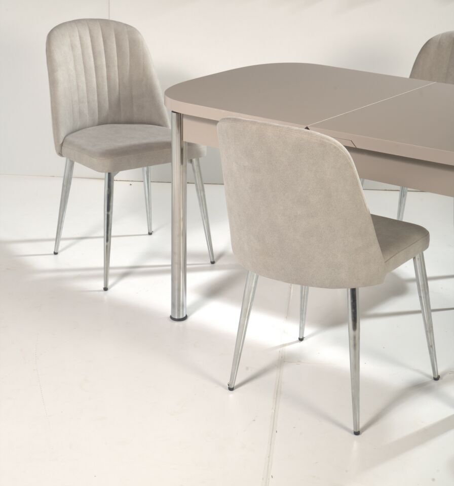 MEDUSA MASA BELİZ SANDALYE NİKEL AYAK