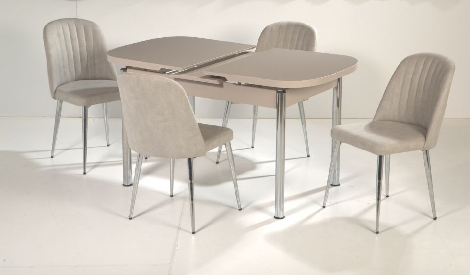 MEDUSA MASA BELİZ SANDALYE NİKEL AYAK