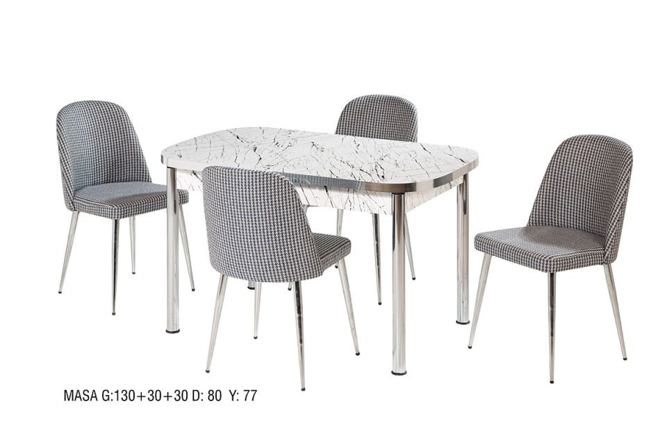 MEDUSA MASA BELİZ SANDALYE NİKEL AYAK