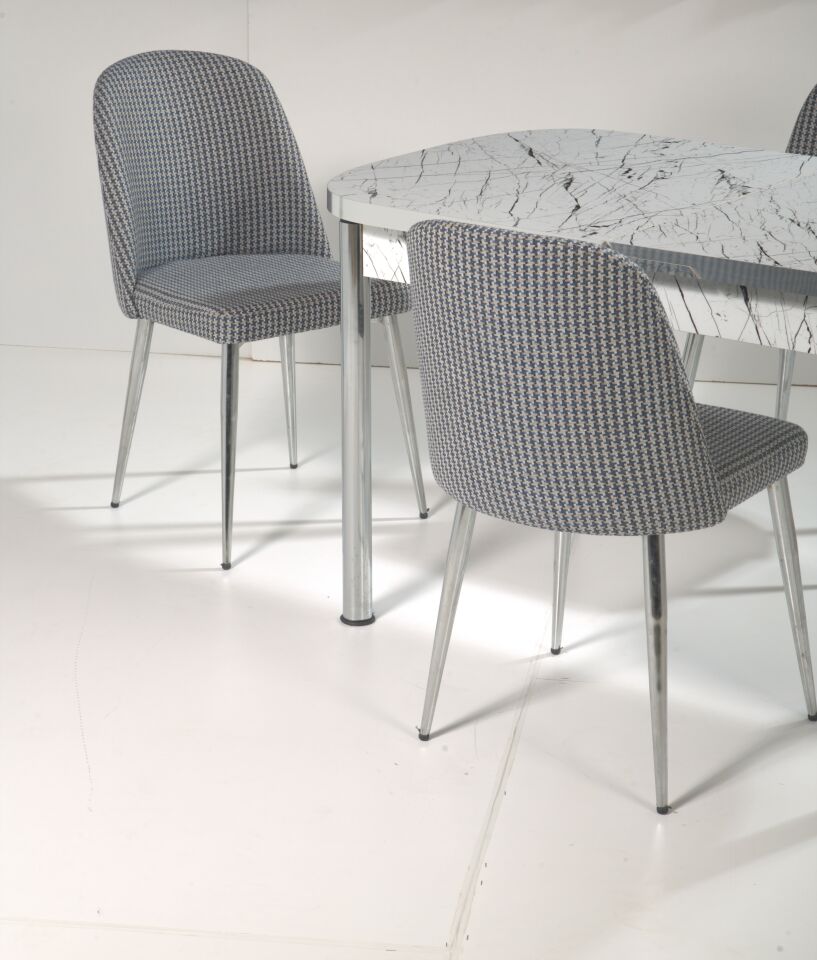 MEDUSA MASA BELİZ SANDALYE NİKEL AYAK
