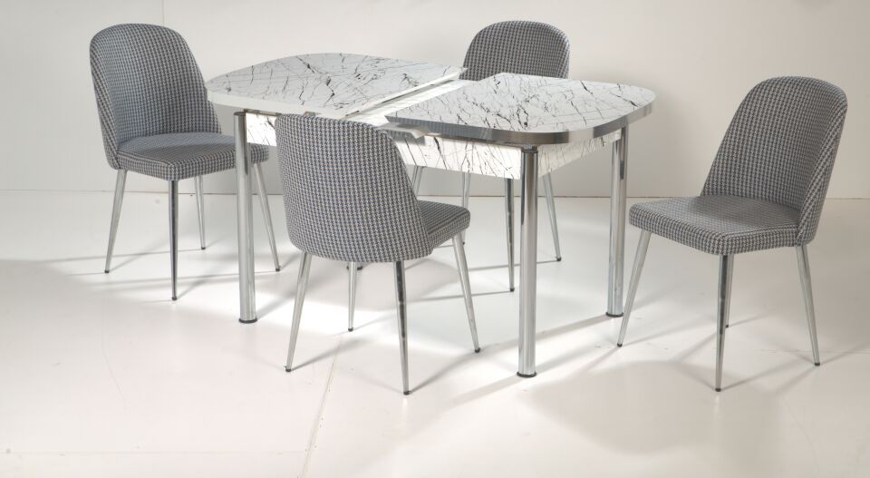 MEDUSA MASA BELİZ SANDALYE NİKEL AYAK