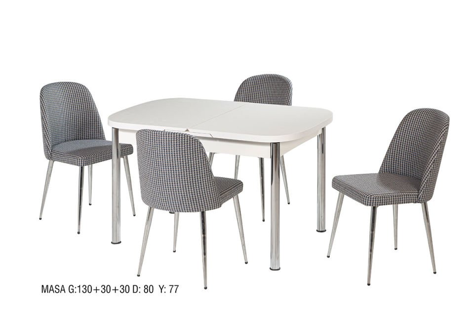 MEDUSA MASA BELİZ SANDALYE NİKEL AYAK