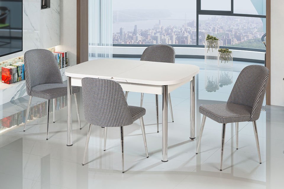 MEDUSA MASA BELİZ SANDALYE NİKEL AYAK