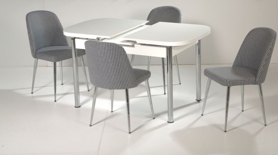 MEDUSA MASA BELİZ SANDALYE NİKEL AYAK