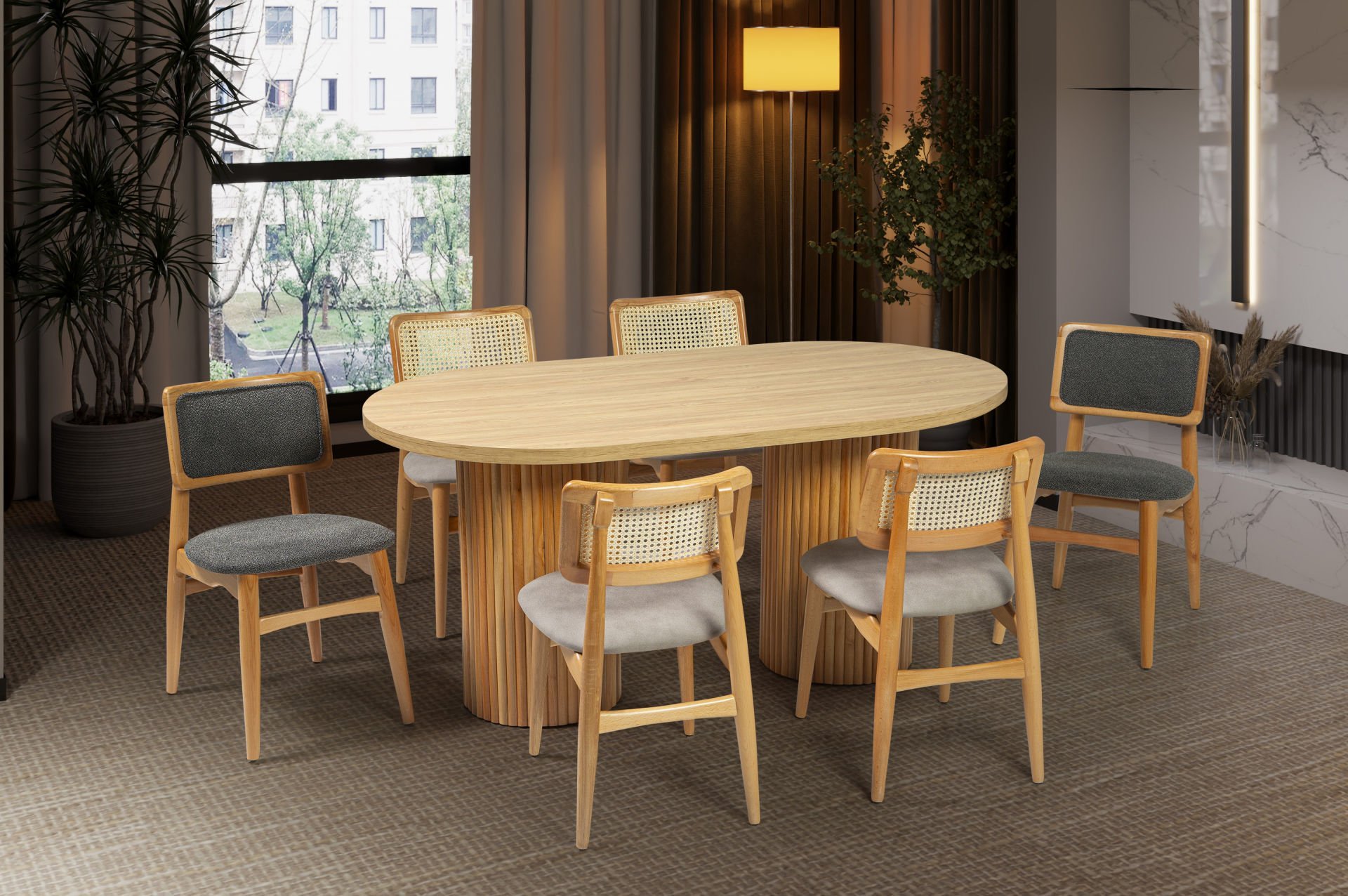 TARZ SALON MASA SERRA&KOZA SANDALYELİ