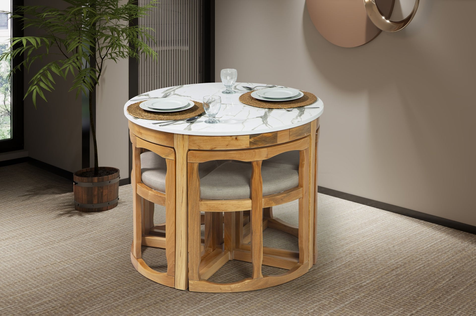 ADA MASA LAK PANEL  TABLALI 4 LÜ SET